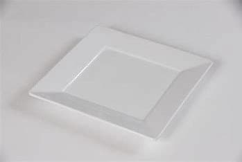 10" White Square China Dinner Plate
